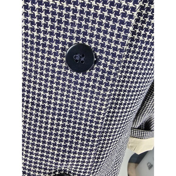 Vintage ARMANI COLLEZIONI Houndstooth Blazer Sz 6 Made In Italy Black & Tan - Picture 5 of 9